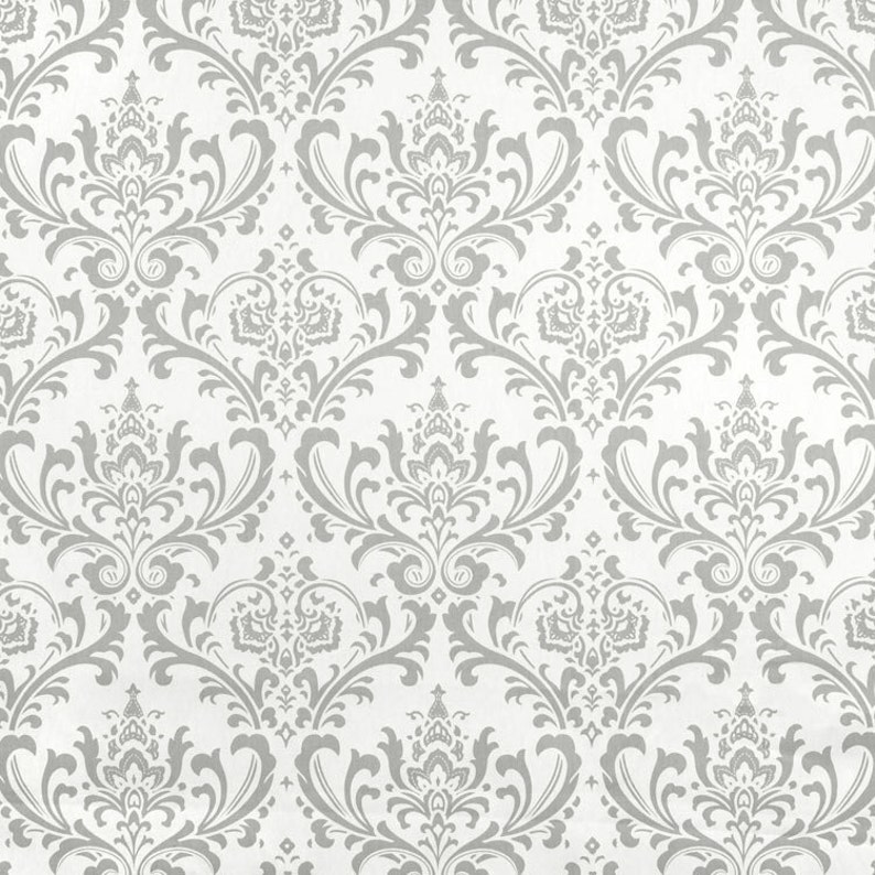 grey and white window curtains Pair Grey and white traditions damask curtain panels drapes