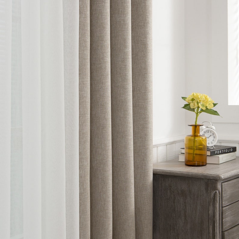 Pleated Linen Curtains Oatmeal Heavy 11 Oz Belgian Linen Etsy