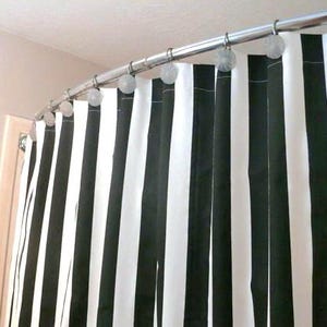 Vertical stripe shower curtain Black and white or navy blue shower curtain, cotton all sizes available 72&quot; 84&quot;  90&quot; 96&quot; ,108&quot;