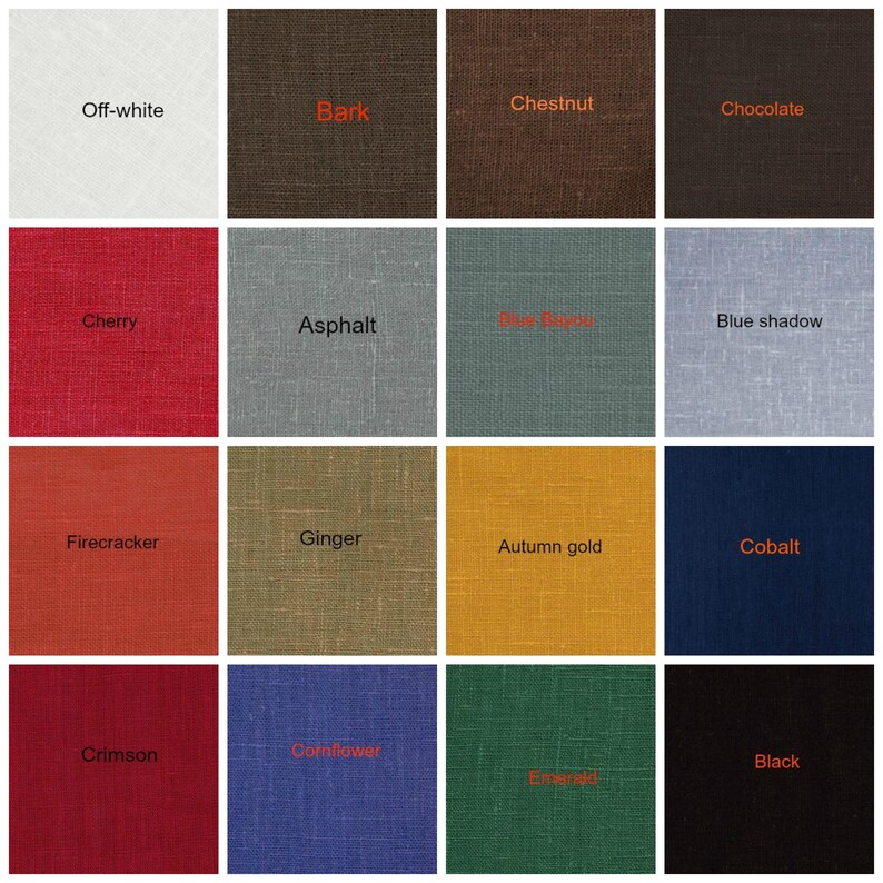 Pair of Pleated Color Block Curtains Linen Curtain Panels Etsy