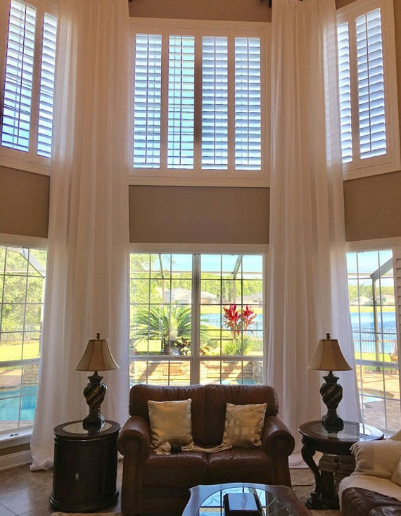 Solid Color Extra Long Curtain Panels Unlined Semi Sheer Etsy