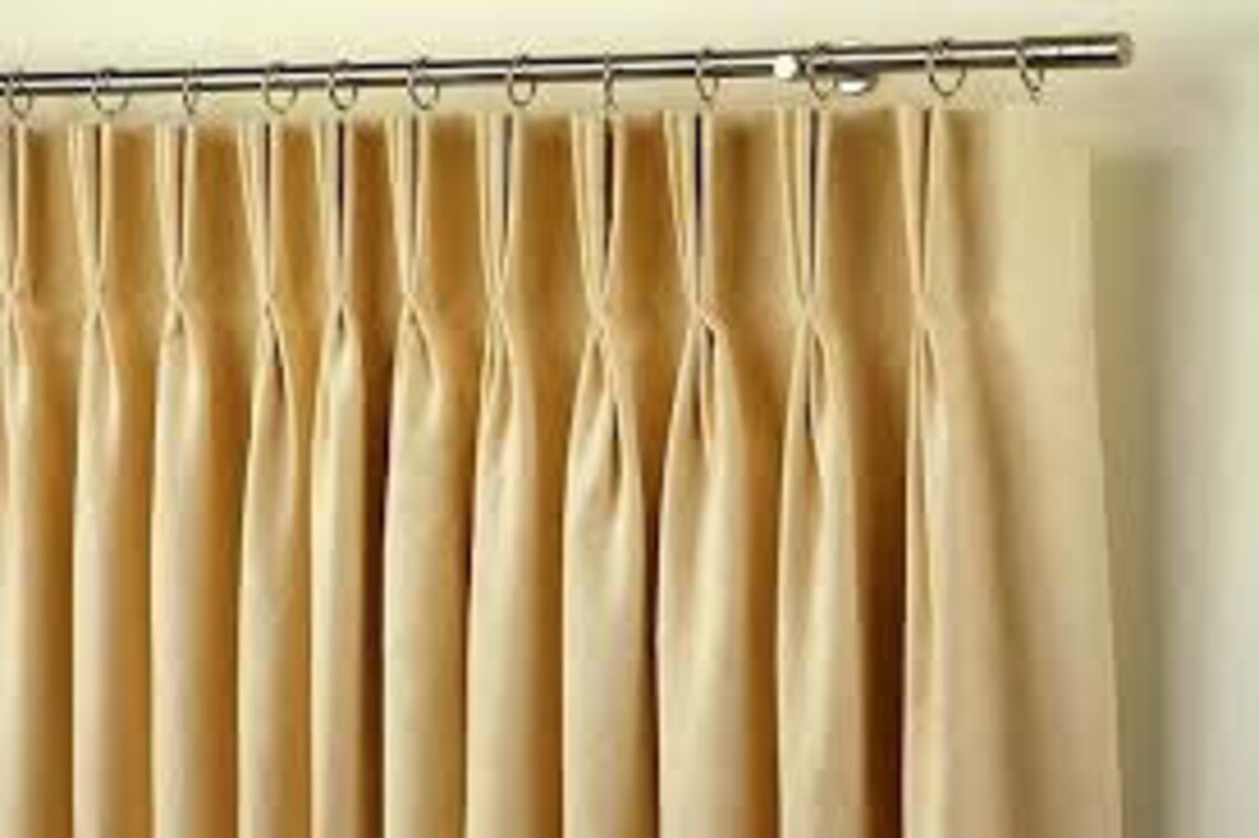 Linen Drapes With Triple French Pleats Lined Pleated Drapes Etsy