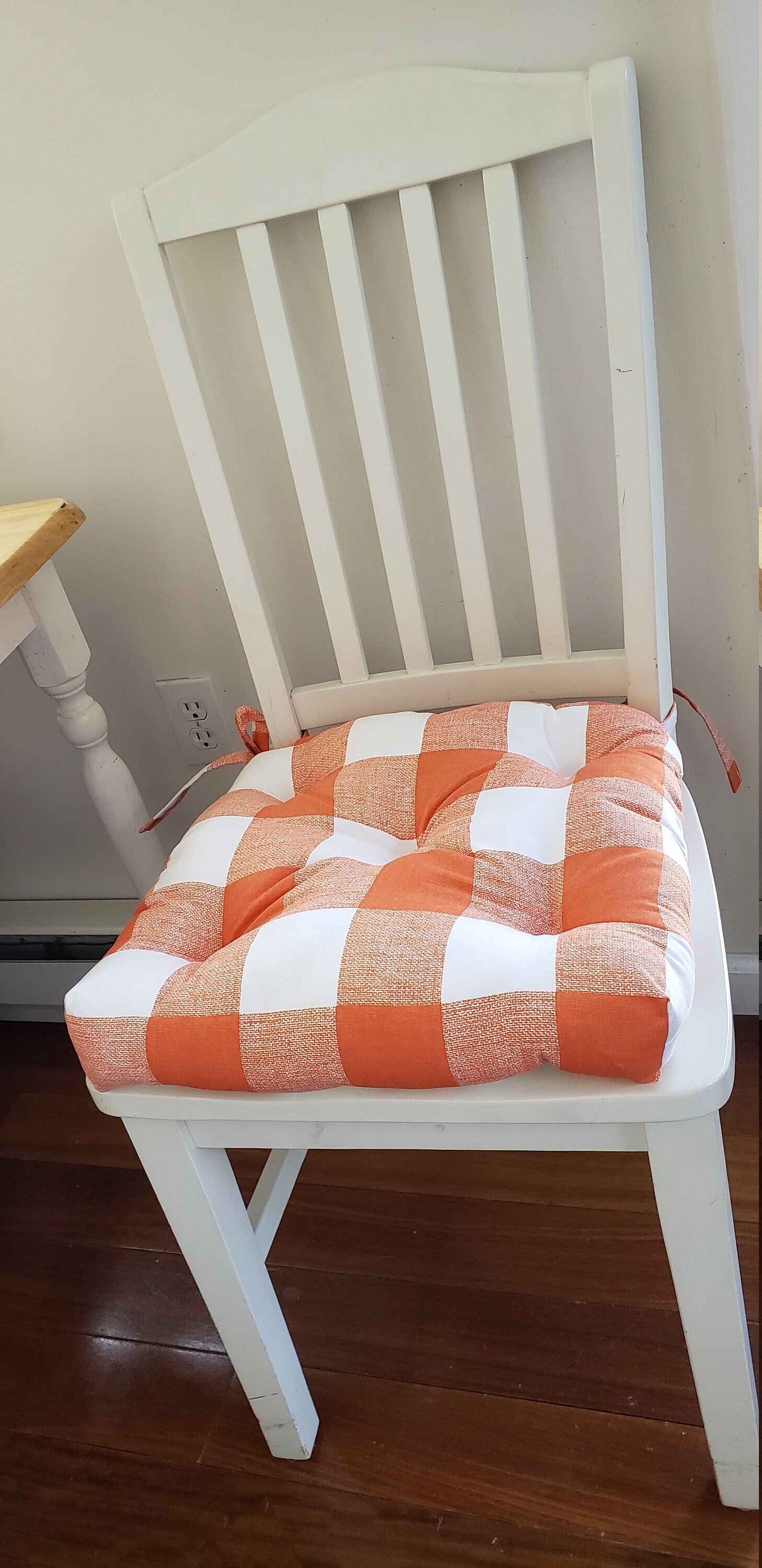 Set of 4 Tufted chair pads 16x 16 buffalo check Etsy