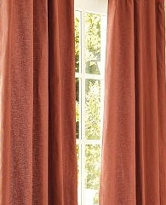 Solid Color Rust Warsa European Linen Drapes Linen Curtain Etsy