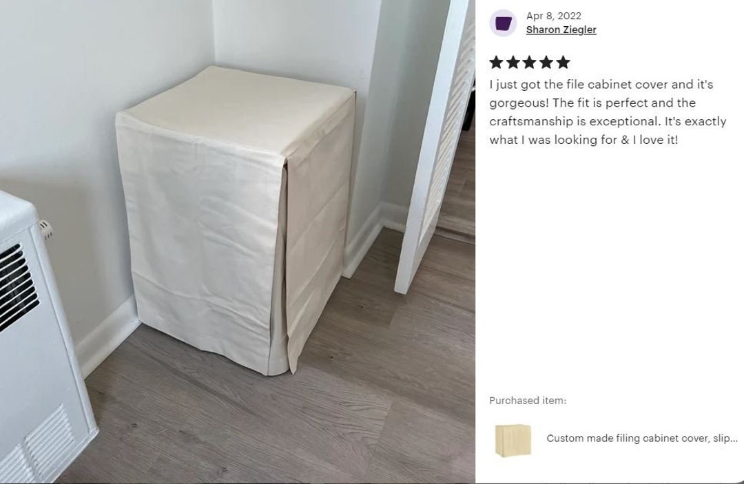 Custom Made Filing Cover, Slipcover, Cotton Canvas, Console