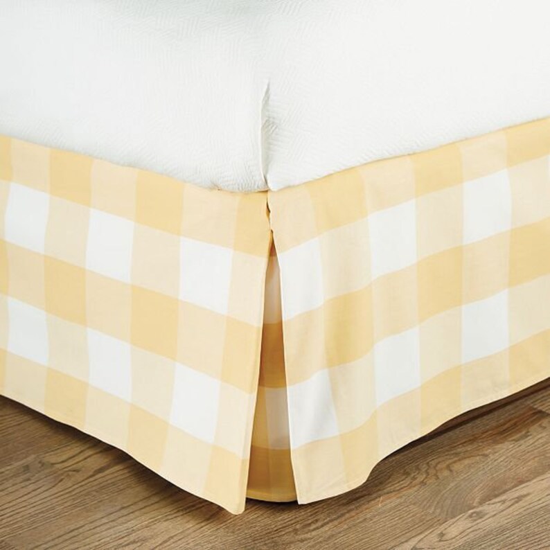 Buffalo check bedskirt plaid Bed skirt tailored pleats Etsy