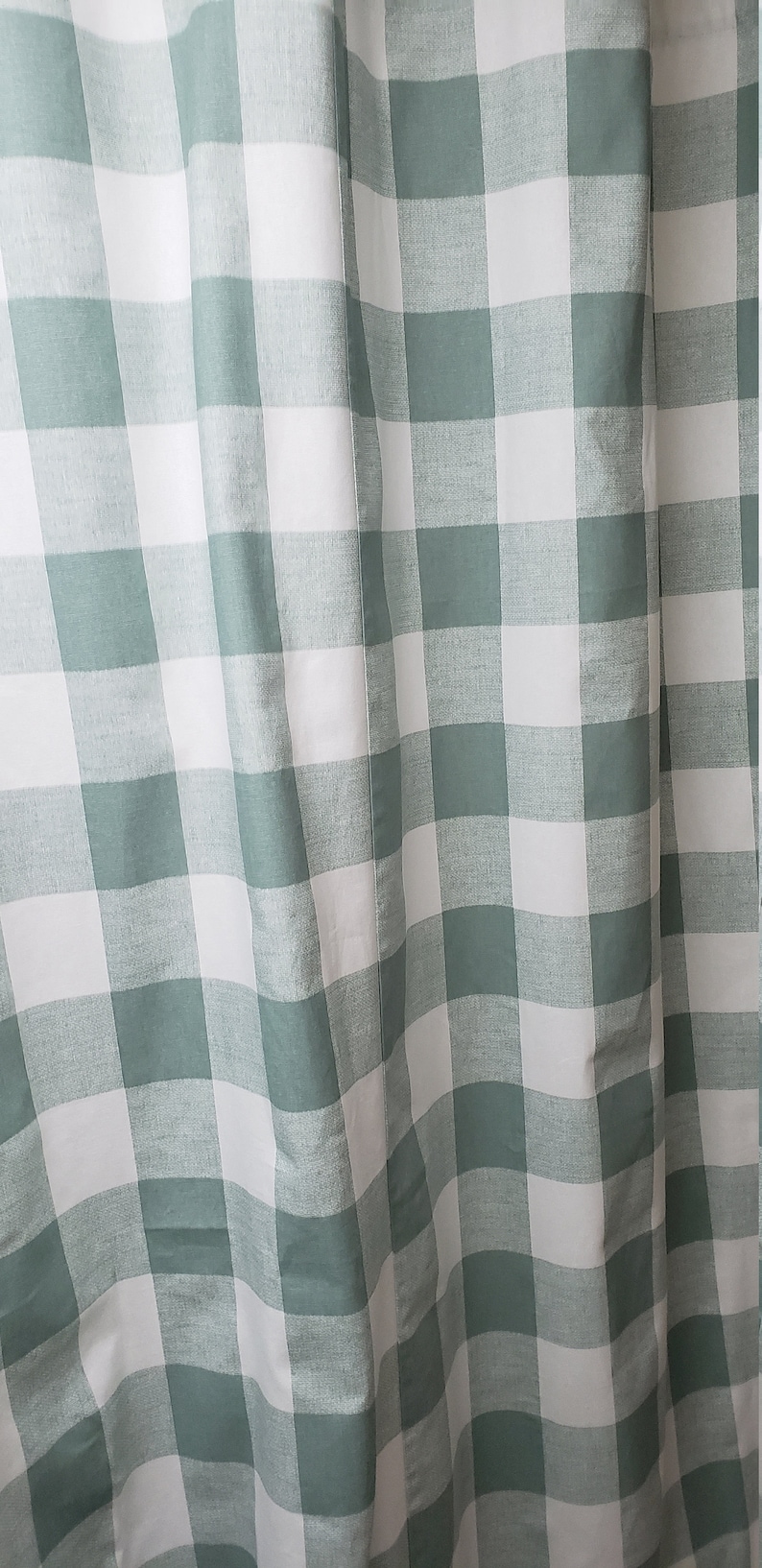 Anderson Buffalo Plaid Curtains Waterbury Blue and White Etsy