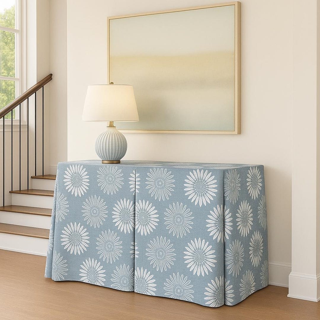 Rectangular or Round Tableskirt, Console Table Skirt, Filing Cabinet ...