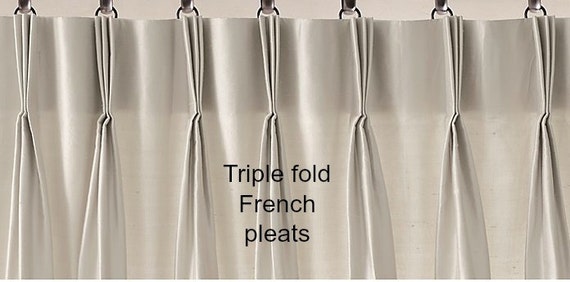 Triple Pinch Pleat Designer Drapes Solid Color Linen Sold Etsy