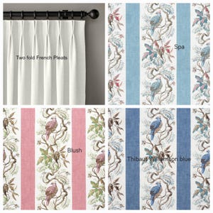 6 colors Thibaut Williamson pinch pleat luxury curtains floral high end drapes lined panels