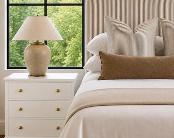 Headboard slipcover ticking stripe bedding custom sizes