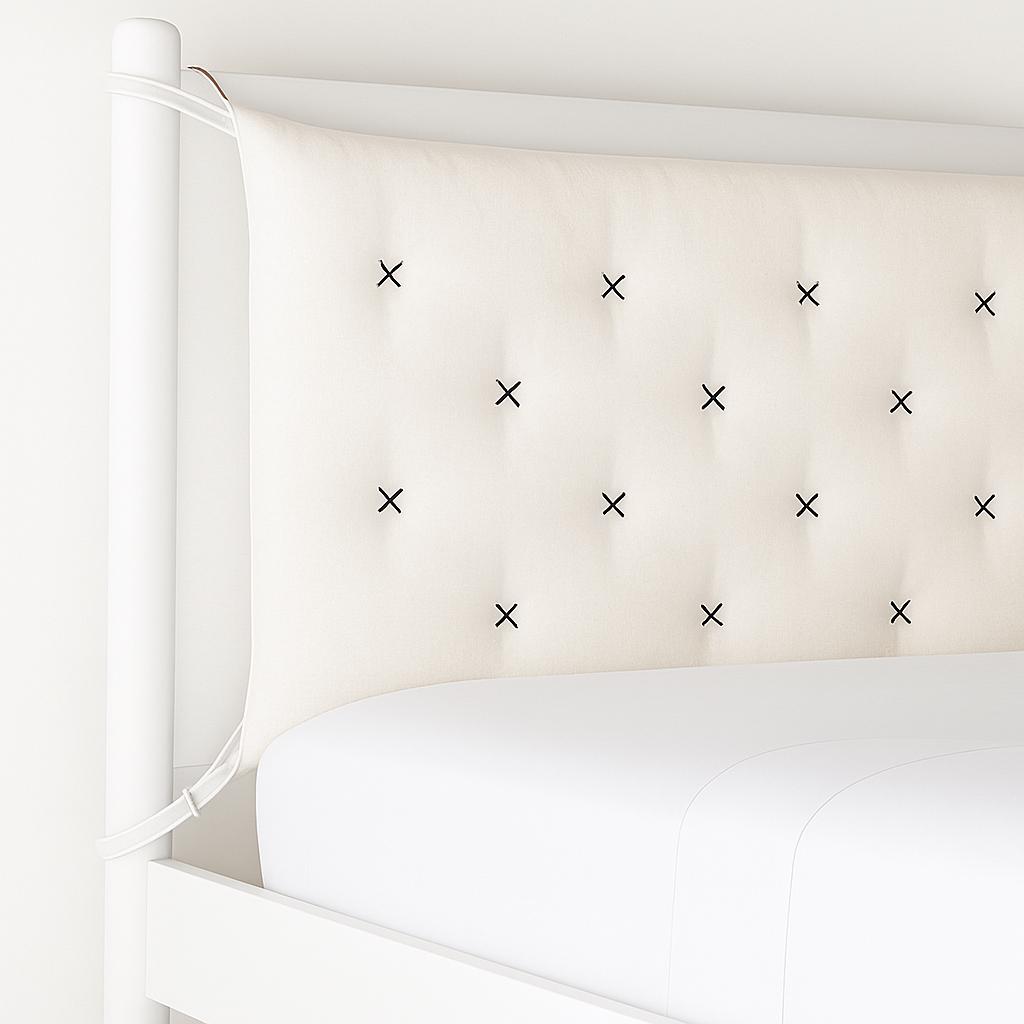 Fill size 54" x 18" Tufted cotton headboard cushion with buckle straps