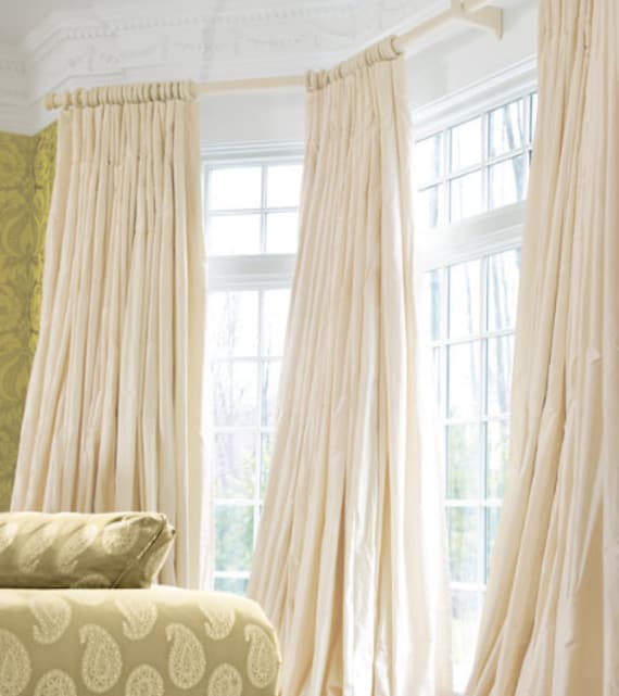Fabricut Dupioni Silk Ds Bisque Natural Color Pinch Fabricut Dupioni Silk Ds Bisque, Silk Dupioni Curtains
