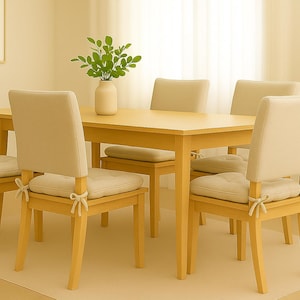 Set of 4 Chair sleeves, 17W X 2D X 18H cotton canvas, natural  slip covers for chair back only, chair covers, all colors available