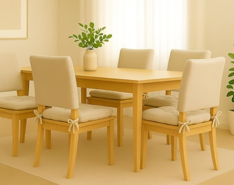 Set of 4 Chair sleeves, 17W X 2D X 18H cotton canvas, natural  slip covers for chair back only, chair covers, all colors available