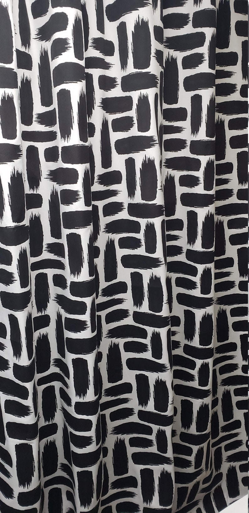 Custom Made Shower Curtain Richloom Baja Black and White | Etsy