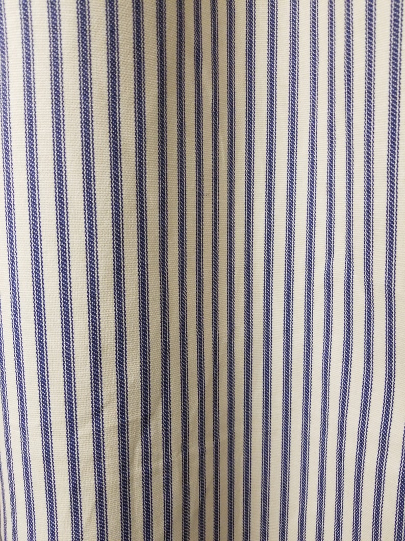 Navy Blue Ticking Stripe Bedskirt With Gathers Queen Size Etsy