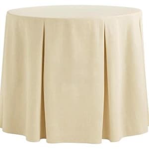 Custom made linen tableskirt Round  table skirt with pleats