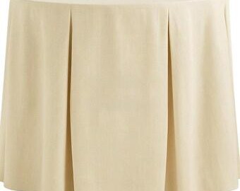 Custom made linen tableskirt Round  table skirt with pleats