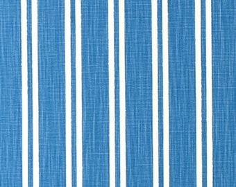 Blue Stripe curtains Slub Linen rod pocket drapes, linen cotton