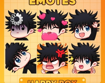 Megumi Fushiguro Emotes: JJK Streaming Stickers for Twitch/discord