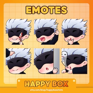 Emotes Pack Satoru Gojo | Twitch Emotes | Discord Emotes | Kick Emotes