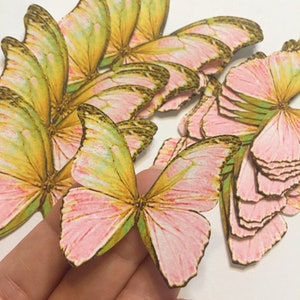 Mariposas decorativas de color melocotón, decoración de vivero de
