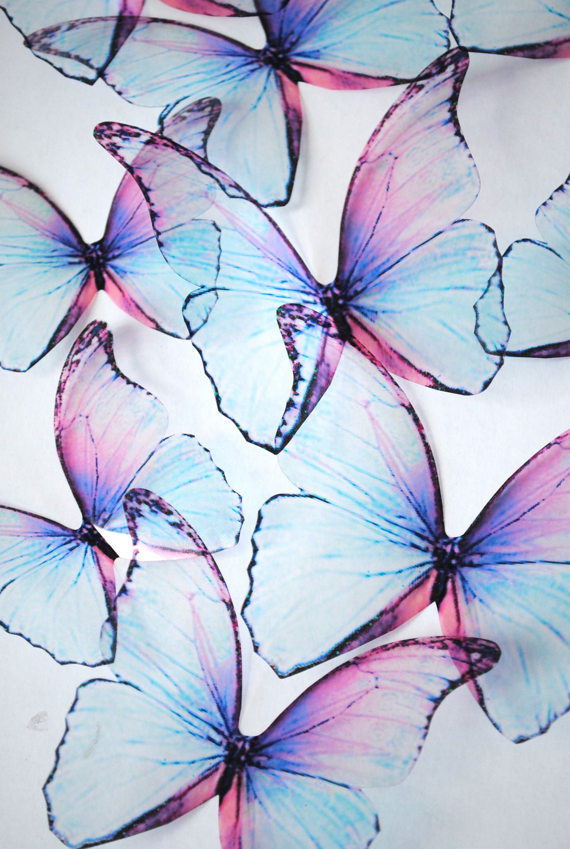 Frozen Blue Butterflies 3D Blue Transparent Butterfly Etsy UK