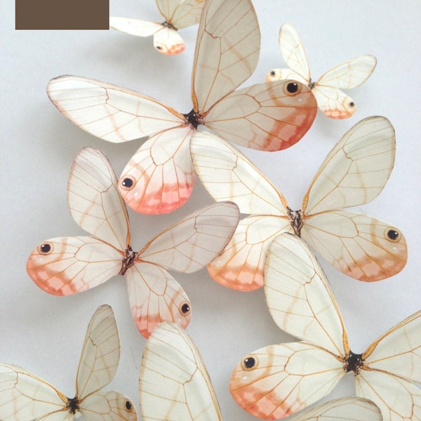 Peach blush decorative butterflies , Wall art nursery decoration - Pastel die cut out craft , Uniqdots