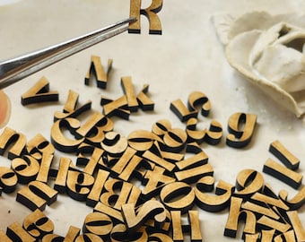 Miniature gift Letter Set - Small Craft Alphabet Letters for DIY Projects & Décor - Laser-Cut Minis for Personalized Crafts - Scrapbooking