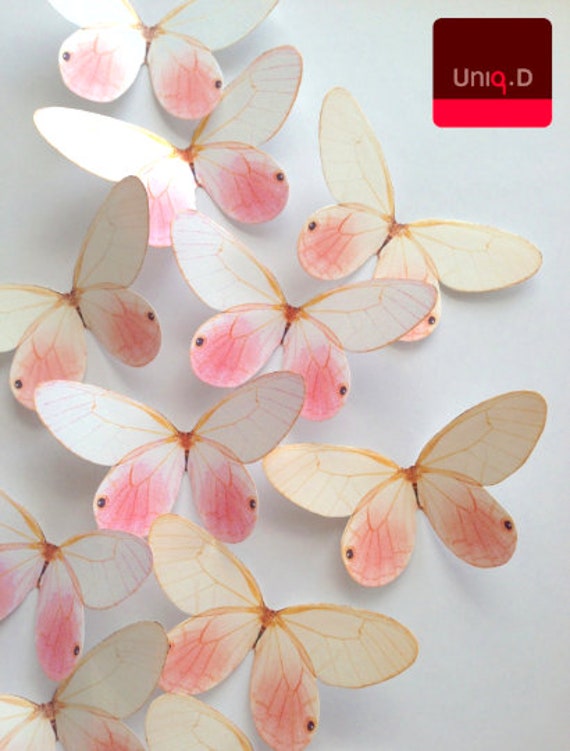 Grandes mariposas decorativas BLUSH PINK arte de la pared de la guardería  de la niña mariposa adhesiva 3D mariposas Uniqdots mariposa rosa pastel -   México