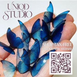 Mariposa arcoíris azul - Mariposas azules 3D - Charms de Barbie para casa de muñecas - Algo azul - Regalos de boda - Mariposas azules Morpho