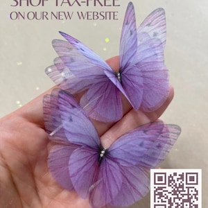LAVENDER silk Unicorn wings - Bridal butterfly for hair pins - Lavender butterfly - blush silk butterfly butterfly - hair accessory uniqdots