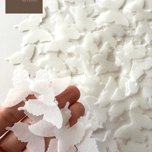 WEDDING CONFETTI Biodegradable Vintage WITH LOVE White Ivory Hearts Butterfly 