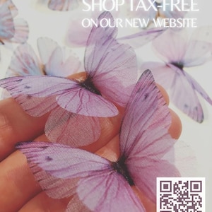 NEW Unicorn wings - Pure Silk Lavender butterflies - 3D fabric butterfly applique - purple lilac butterfly - wall art butterfly - wall decor