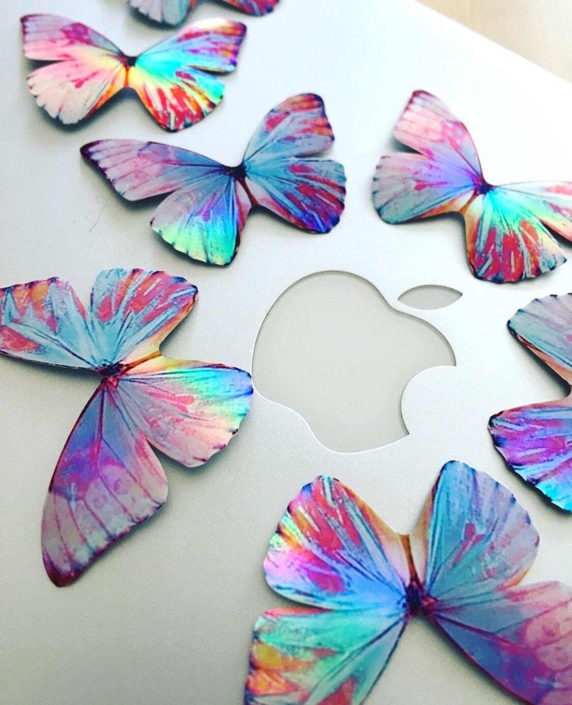 New Holographic UNICORN Butterfly Sticker Vinyl Decal Blue Morpho  Decorative Butterflies Pink Iridescent Blush Butterfly Stickers 