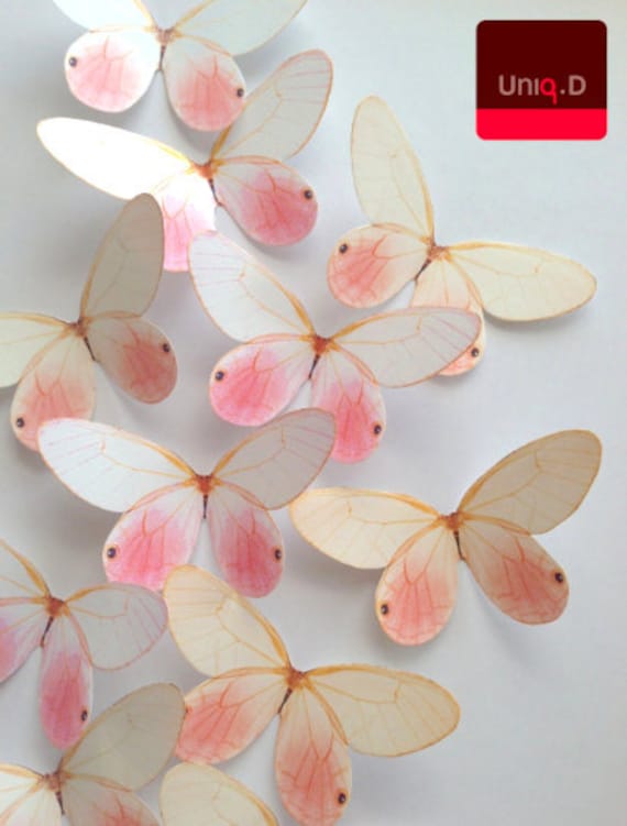 Grandi farfalle decorative BLUSH PINK arte da parete per la cameretta dei  bambini farfalla adesiva 3D farfalle Uniqdots farfalla rosa pastello -   Italia
