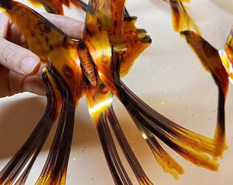 Yellowstone moth - butterflies for bouquets - 3D yellow plastic butterflies - comet butterfly - wall art decorations
