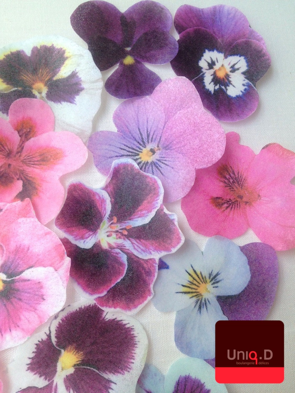 36 pink edible pansy flowers edible blush cupcake decoration Etsy