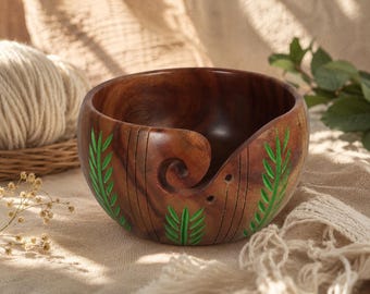 Handcrafted Wooden Yarn Bowl, Knitting & Crochet, Rustic Decor.