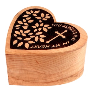 Holzherz-Urne-Box Herzförmige Holzurne Holzherz-Urne - Handgefertigte Erinnerungsbox