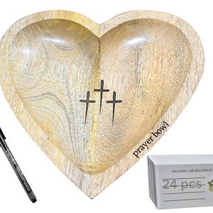 Wooden Handmad Prayer Heart Shape Bowl
