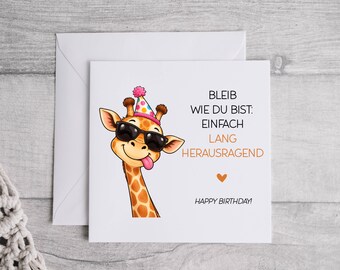 Funny Giraffe Birthday Card | Humorous Birthday Card for Women & Men | Birthday Card for Girlfriend/Boyfriend | Humorous Greeting Card