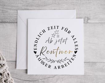 Tarjeta de jubilación, tarjeta de felicitación por jubilación, regalo de jubilación, regalo de despedida para un colega, un maestro, tarjeta de jubilación
