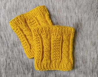 Pattern - Cabling Columns Knit Boot Cuffs