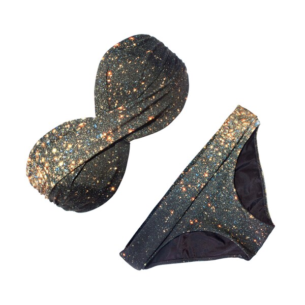 SAMPLE SALE. Stardust Bikini, Galaxy Swimwear. Size Small.
