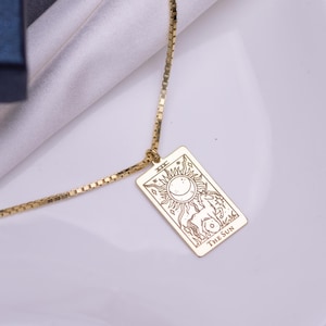 Tarot-Karte, spiritueller Schmuck, Mystische Astrologie-Halskette, personalisierter Tarot-Anhänger, Sternzeichen-Schmuck, Witchy Halskette, Geschenk für sie