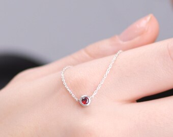 Personalisierte Sterling Silber Geburtsstein Halskette: Benutzerdefinierte Familien Schmuck
