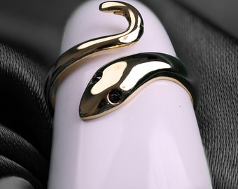 Gold Plated Snake Ring: Sterling Silver Serpent Jewelry