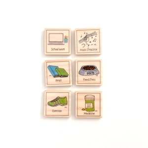 Growing Up Magnet Set of 6 Chore Magnets Magnetic Chore Chart Magnets Command Center Magnets image 1